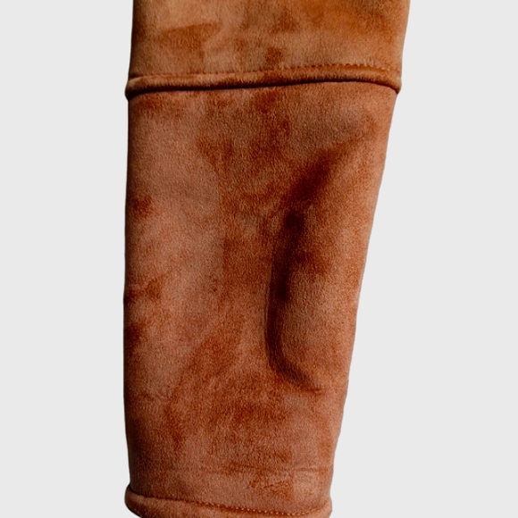 Stradivarius warm brown faux suede buttery soft coat sz S - Picture 5 of 8